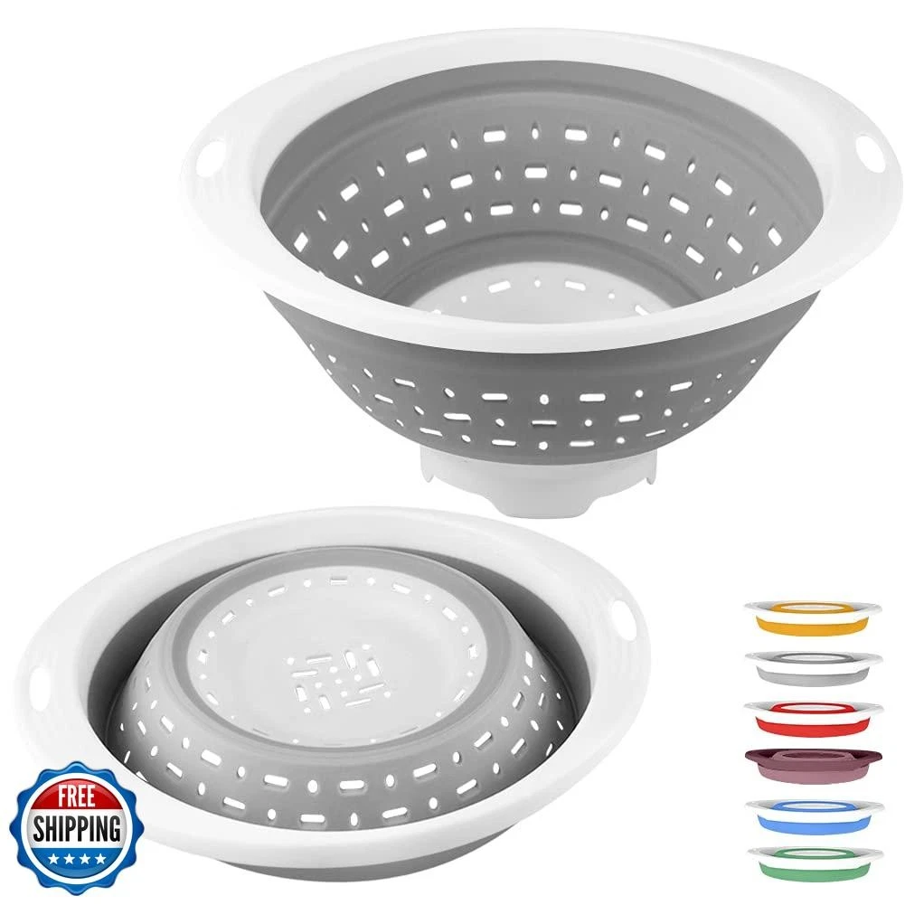 QiMH Collapsible Colander and Strainer, 5 Quart(1.25 gal), Heavey