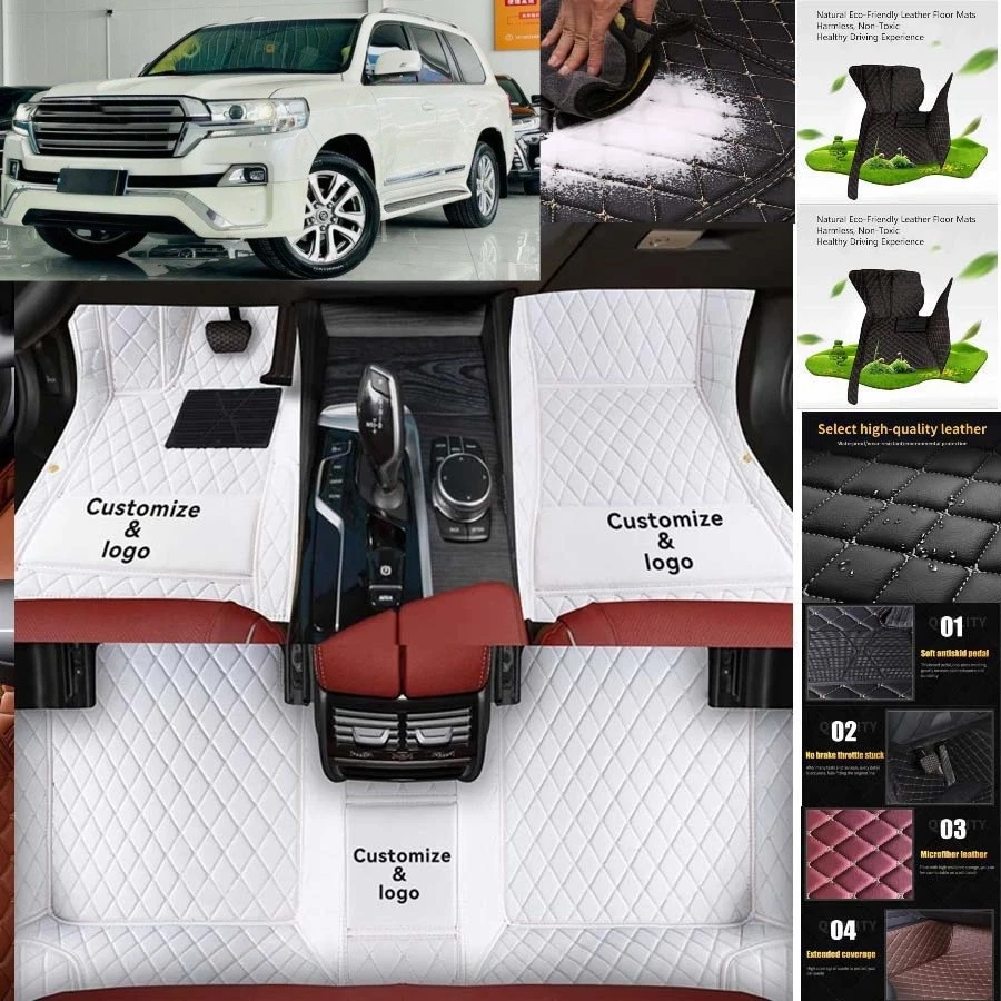 For Toyota Land Cruiser Car Floor Mats Auto Carpets All Weather Waterproof Foto 3 de 4