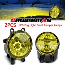 Fog Lights Yellow Clear Lens Pair Bumper Replacement Lamps Left+Right