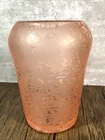 Vintage Fenton Satin Ming Vase Rose Acid Etched #621 1934-1936  RARE 6.5 Inches