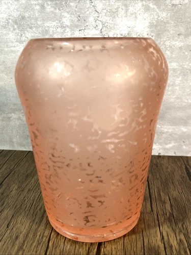 Vintage Fenton Satin Ming Vase Rose Acid Etched #621 1934-1936  RARE 6.5 Inches