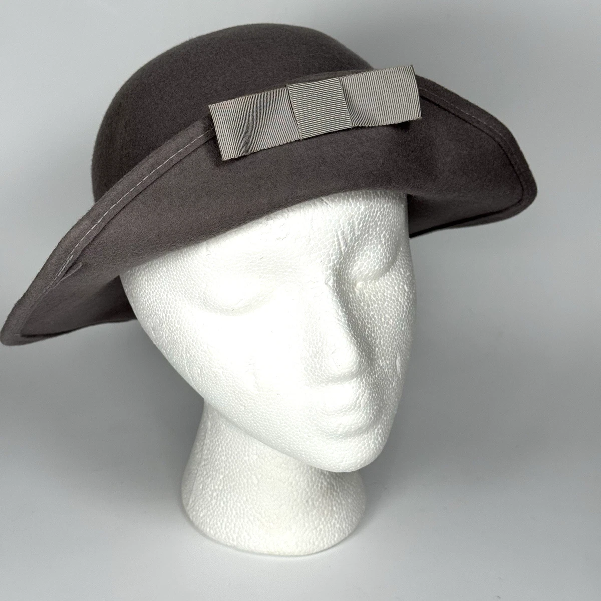 Vintage 40s Beige Wool Hat 1940s Retro Film Noir Femme  display picture 3
