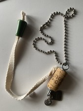 Wine Bottle Cork Charm & Wine Bottle Candle Wick With Ceramic Green Top