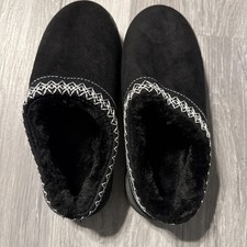Women s Black Lined Slipper Clogs, Size 42