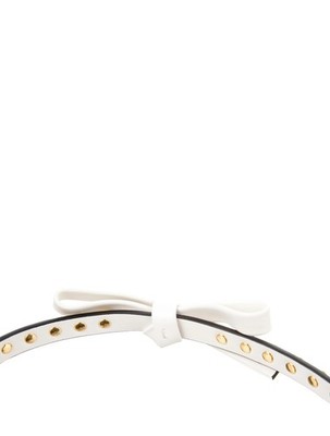 Prada Leather Belt White Gold Studs and Leather Bow Size: XS 70/28 Prada Leather Belt White Gold Studs and Leather Bow Size: XS  main image 2