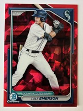 💥2024 Bowman Draft Sapphire Colt Emerson Red Parallel #1/5 Seattle Mariners 💥