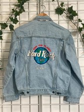 Vintage Hard Rock Cafe denim jacket embroidered world UK 6 8 10