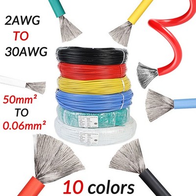 Silicone Stranded Flexible Cable Wire 2-30AWG Gauge 0.08mm Tinned Copper Wires