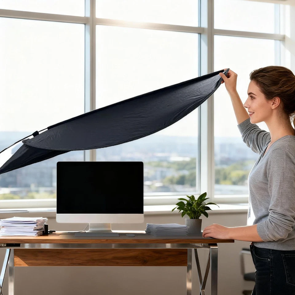 Adjustable Office Cubicle and Desk Shade – Flexible Desk Light Blocker - image 3 of 4