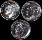 x3 1961-1964 Proof 90% Silver Roosevelt Dimes 10C - 0.30 FV 90% Silver - SKU#683