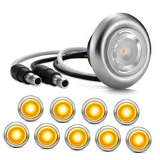 10Pcs 3/4" Mini LED Marker Light Auxiliary Light Side Marker Clearance Amber