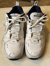 Nike Men  s Air Monarch IV Training Shoe Size 13 White Leather 415445-102