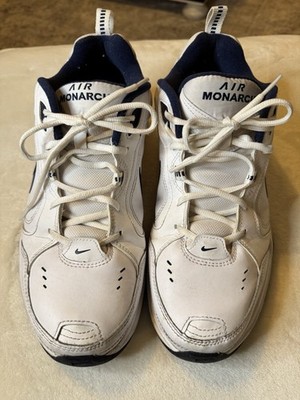 Nike Men s Air Monarch IV Training Shoe Size 13 White Leather 415445-102