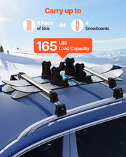 Ski  Snowboard Roof Rack 6 Skis 4 Boards Aluminum Car Top Holder Lock Crossbar