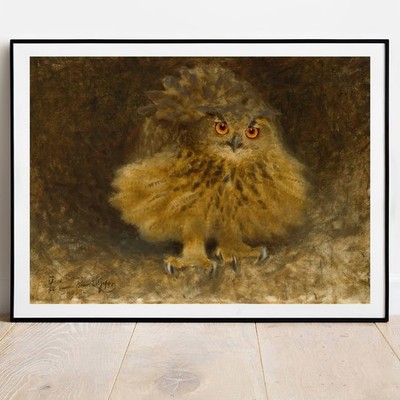 Bruno Liljefors - Ein Adler Eule, Fine Art Print für Kinderzimmer