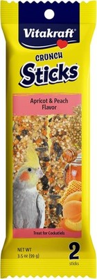 Vitakraft Crunch Sticks Cockatiel Treat - Apricot and 1.75 Ounce (Pack of 2) 