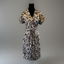 J Crew Dress Sz XS Wrap Cheetah Animal Print Night Out Office Party Neutral Tan
