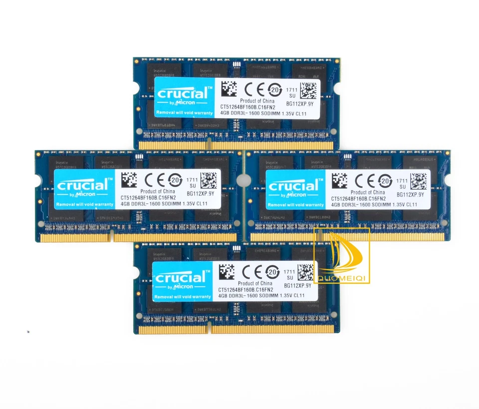 Crucial 4X 4GB 2RX8 PC3L-12800S DDR3 1600Mhz 204Pin Laptop Memory RAM" - Image 2 of 4