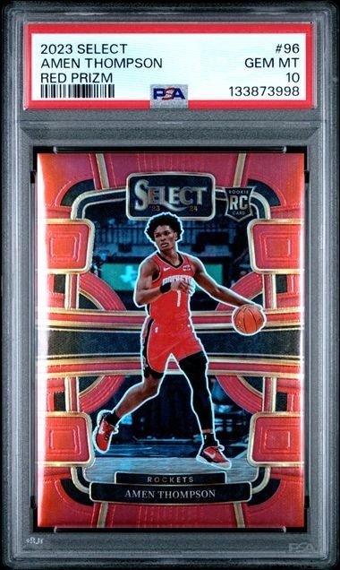 2023-24 Select Amen Thompson Rookie /199 Red Prizm Concourse #96 PSA 10