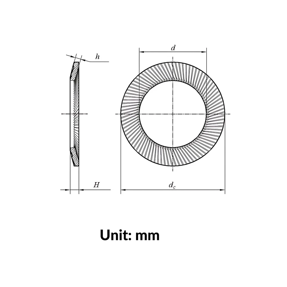 Sicherungsscheiben Zahnscheiben Doppelseitige Form S Kohlenstoffstahl M3 M4~M42 - Bild 3 von 4