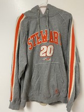 Tony Stewart #20 Gray, Orange Men's Vintage Hoodie Joe Gibbs  Chase Large  C