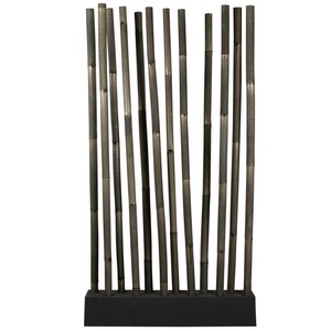 Mygift Large Black Bamboo Stick Room Divider With Wood Base Ebay