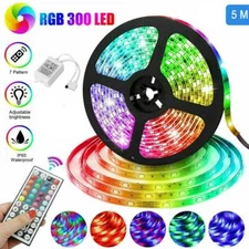16FT LED Strip Light 3528 SMD RGB 300Leds Waterproof IR Controller 12V ROPE US