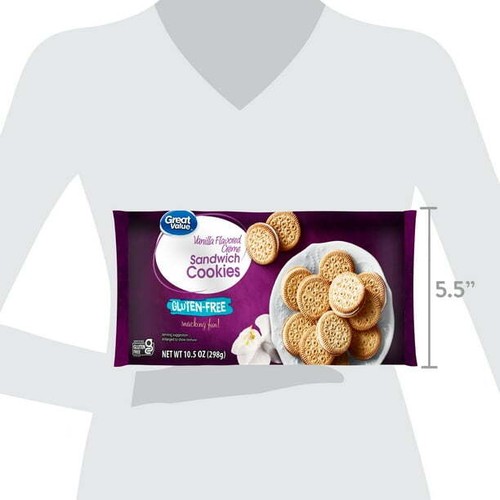 Great Value Gluten-Free Vanilla Crème Sandwich Cookies - Delicious Snack, 10.5 o - Picture 7 of 7