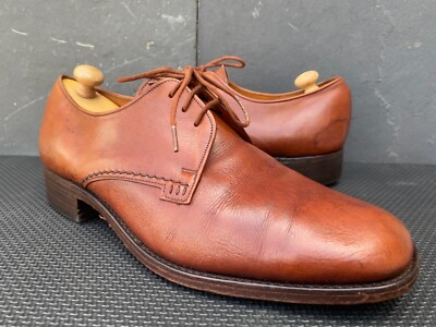 Trickers Vintage Brown Leather Derby Shoes  Made in England Sz 8 || US 9