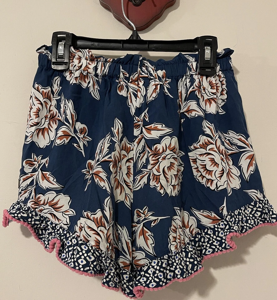 Matilda Jane Girls Size 12 Blue Floral Pull-On Rayon Flowy Shorts! A5478 - Image 4 of 4