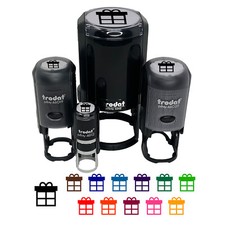 Present Gift Box Birthday Christmas Holiday Self-Inking Rubber Stamp Ink Stamper