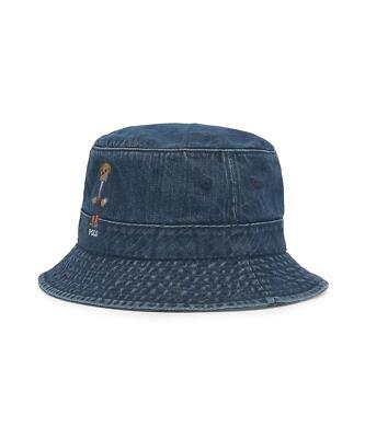 Genuine Polo Ralph Lauren Polo Bear Bear Denim Bucket Hat -Brew | eBay