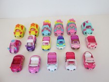 Shopkins Cutie Cars Huge Lot 11 Diecast Metal Cars plus 6 McDonalds Plastic Pink