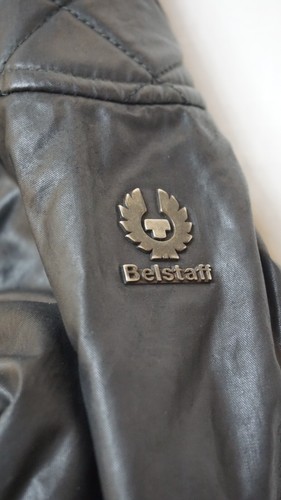 Belstaff Womens Biker Jacket Racer Slim Belted Lined Waxed Cotton Blend Black 42 - Picture 6 of 20