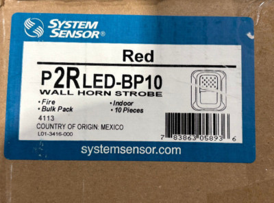 System Sensor P2RLED-BP10 Bulk Pack 10 Units - Same Day Shipping