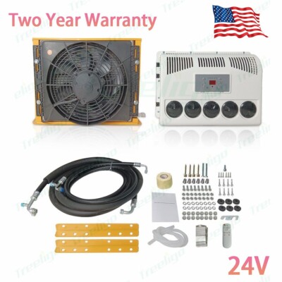 24V Universal Truck Air Conditioner 10000BTU Electric Parking Split A/C Unit Kit