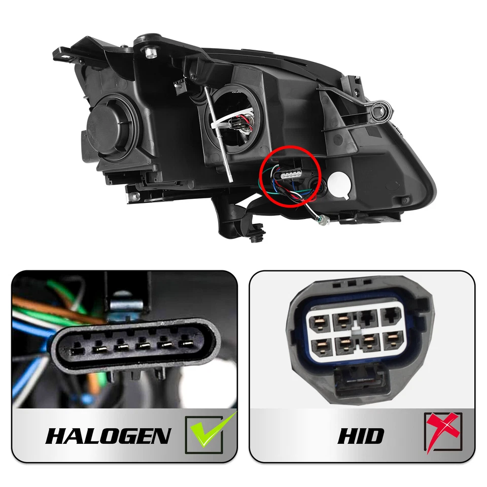 Faro halógeno proyector GMC Acadia 2007-2012 con bombillas faros L+R 07-12 Foto 3 de 4