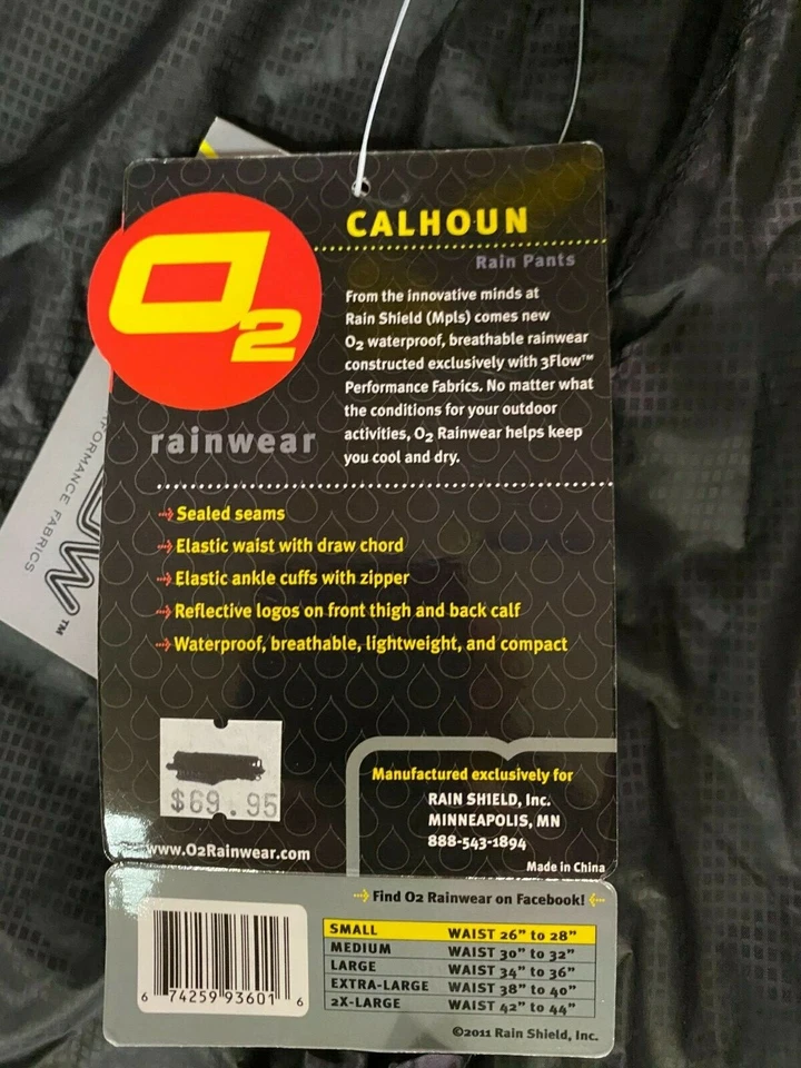 Pantalones de lluvia para ciclismo Rain Shield O2 Calhoun pequeños a prueba de agua Foto 2 de 3