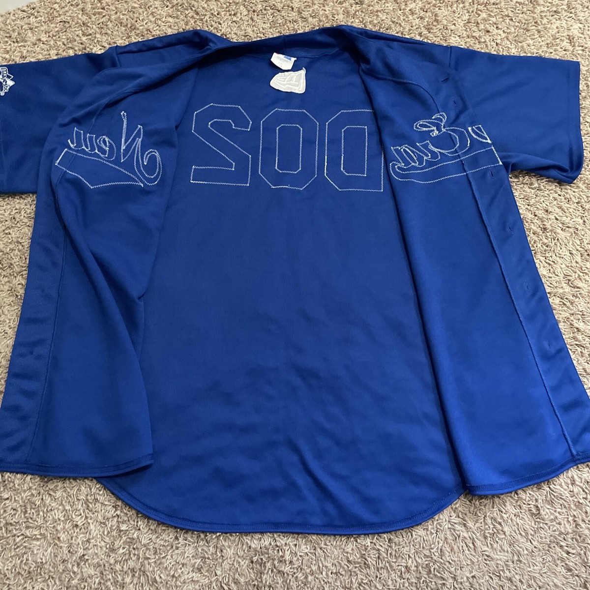 Majestic！Diamondコレクションブルージェイズシャツ！USA製 Majestic MLB Jersey Sz Large Diamond Collection Florida