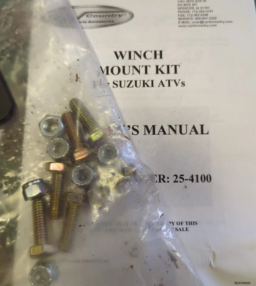 ¡NUEVO! Kit de montaje cabrestante 08-15 Suzuki King Quad 450 500 750 Cycle Country sin rodillo Foto 2 de 4