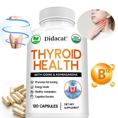 Iodine And L-Tyrosine Capsules   Supports Thyroid Health, Focus And Clarity