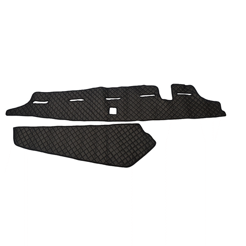 Tapis De Sol éco-cuir Pour Volvo FH 2013-2020 - Noir Avec Surpiqûres Bleues, Neuf