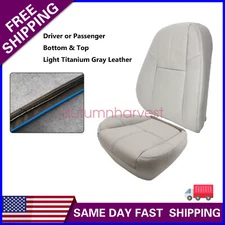 Driver/Passenger Leather Seat Cover Bottom And Top Gray For 2007-14 Chevy Tahoe