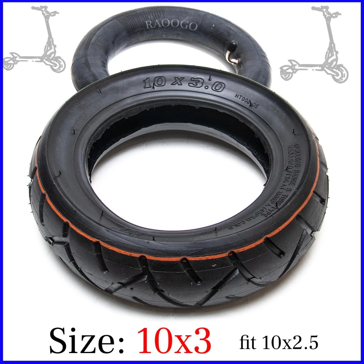 80/65-6 Pneumatic Tube Tire Fit 10x3 255X80 for Electric Scooter