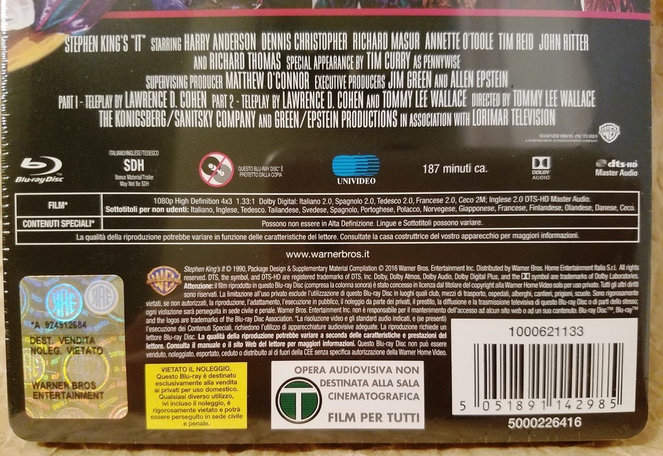 Stephen King's IT (1990) BluRay Exclusive Limited Edition STEELBOOK eBay
