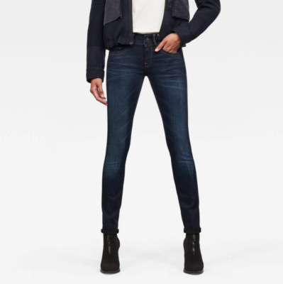 G-STAR LYNN MID Waist SKINNY Leg WMN SLANDER DENIM Slim Fit Stretch Blue Jeans