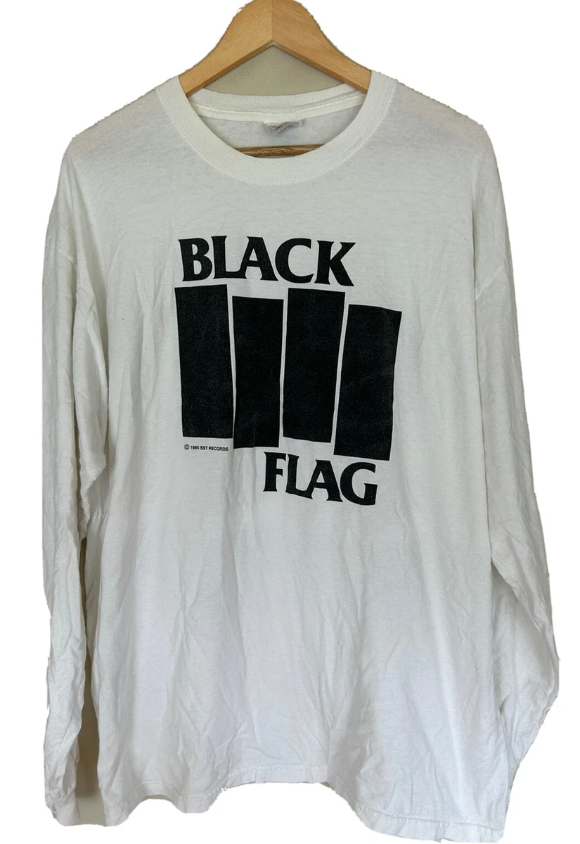 Vintage Black Flag Shirt Long Sleeve Punk Rock White Hardcore Band