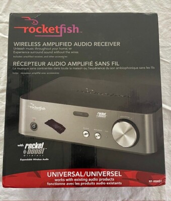 ROCKETFISH Wireless Amplified Audio Receiver RF-RBREC Expandable Wireless Audio