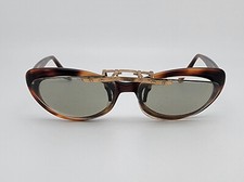 Bausch Lomb B L Brown Tortoise Cat Eye Eyeglasses Frame w/ Clip on Sunglasses