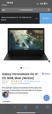 Samsung Galaxy Chromebook Go 14'' (32GB eMMC, Intel Celeron N, 2.80 GHz, 4GB,...